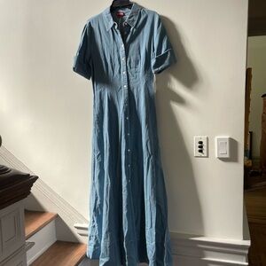 Denim Button-Up Maxi Dress